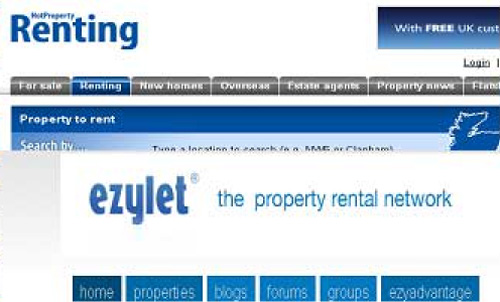 Previous application pages with usability issues highlighted