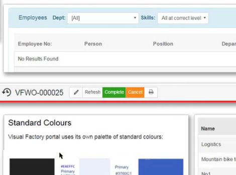 Previous application pages with usability issues highlighted