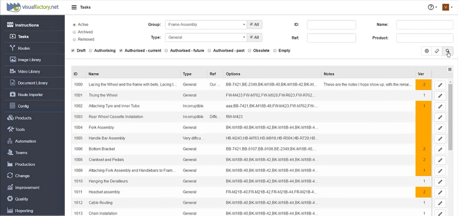 Updated application pages