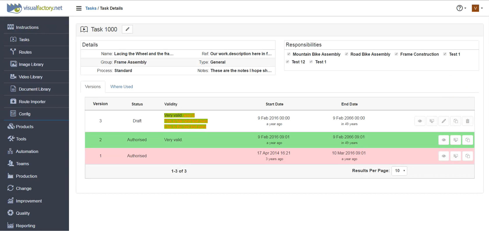 Updated application pages
